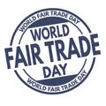 World fair trade day grunge rubber stamp