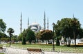 The world-famous Blue Mosque in Istanbul is also called Sultanahmet. Turkey. Royalty Free Stock Photo