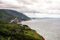 The world famous Cabot Trail on the Altantic Ocean on a cloudy day
