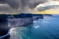 World famous cliffs of Moher in county Clare Ireland with a dramatic sky Royalty Free Stock Photo