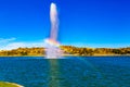 World famous Fountain of Fountain Hills AZ with a rainbow across it Royalty Free Stock Photo