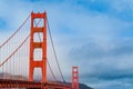 World famous golden gate bridge on a cloudy day Royalty Free Stock Photo