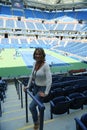 World famous gymnast Nadia Comaneci of Romania visits Billie Jean King National Tennis Center during US Open 2016