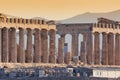 World famous iconic Parthenon on the Acropolis Hill in Athens, Greece during sunrise Royalty Free Stock Photo