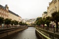 World-famous for its mineral springs, the town of Karlovy Vary (Karlsbad) Royalty Free Stock Photo