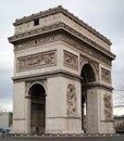 World famous landmark Arc de Triomphe in Paris France during sunrise no people in picture Royalty Free Stock Photo