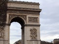 World famous landmark Arc de Triomphe in Paris France during sunrise no people in picture Royalty Free Stock Photo