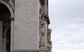 World famous landmark Arc de Triomphe in Paris France during sunrise no people in picture Royalty Free Stock Photo