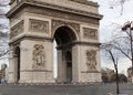 World famous landmark Arc de Triomphe in Paris France during sunrise no people in picture Royalty Free Stock Photo