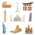 World famous landmarks vector design illustration Royalty Free Stock Photo