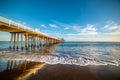 World famous Malibu Surfrider beach at sunset