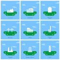 World Famous monuments and landmarks design with light blue back Royalty Free Stock Photo