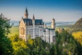 World-famous Neuschwanstein Castle in beautiful evening light, Bavaria, Germany Royalty Free Stock Photo