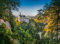 World-famous Neuschwanstein Castle in beautiful evening light, Germany Royalty Free Stock Photo