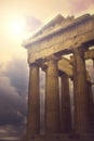 The world famous Parthenon at the ancient Acropolis of Athens Royalty Free Stock Photo