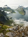 The world famous Reinefjorden shot from the ridge Royalty Free Stock Photo