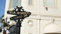 World famous Rodeo Drive symbol, Cross Street Sign, Intersection in Beverly Hills. Touristic Los Angeles, California, USA. Rich Royalty Free Stock Photo