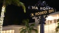 World famous Rodeo Drive symbol, Cross Street Sign, Intersection in Beverly Hills. Touristic Los Angeles, California, USA. Rich Royalty Free Stock Photo