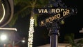 World famous Rodeo Drive symbol, Cross Street Sign, Intersection in Beverly Hills. Touristic Los Angeles, California, USA. Rich Royalty Free Stock Photo