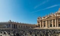 World famous Saint Peters square under a shining sun