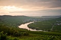 World famous sinuosity at the river Mosel near Trittenheim with Royalty Free Stock Photo