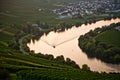 World famous sinuosity at the river Mosel near Trittenheim with