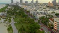 World famous South Beach SoBe Shot with a drone 4k