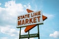 World Famous State Line Market vintage sign, Pelham, New Hampshire
