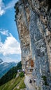 World famous travel destination - The Aescher Tavern in Switzerland - SWISS ALPS, SWITZERLAND - JULY 22, 2019