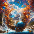 World of fantasy, abstract fantastic landscape from your dreams Royalty Free Stock Photo