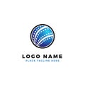 World film strip logo design. global international cinematography production illustration Royalty Free Stock Photo