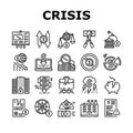 World Financial Crisis Collection Icons Set Vector