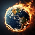 world in fire, global warming concept, AI generated Royalty Free Stock Photo
