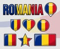 Romania Flag Vector Icon Set