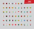 OIC Countries Flag icon collection