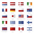 World flags as stamps