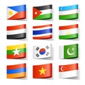 World flags. Asia. Royalty Free Stock Photo