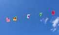 World flags in the clear blue sky