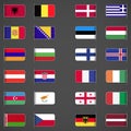 World flags collection, Europe, part 1 Royalty Free Stock Photo