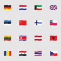 World flags collection, flat icons set Royalty Free Stock Photo