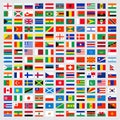World flags collection. Laws name independent symbols map vector colored banners vector