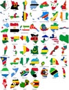World flags - country border - African set Royalty Free Stock Photo