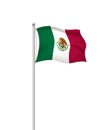 World flags. Country national flag post transparent background. Mexico. Vector illustration. Royalty Free Stock Photo