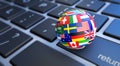 World Flags Globe Computer Keyboard Royalty Free Stock Photo