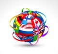 World flags sphere Royalty Free Stock Photo