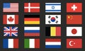 World flags vector set. World flags icons isolated on black background. Design elements Royalty Free Stock Photo