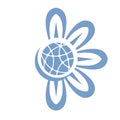 World flower logo updated Green