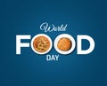 World Food Day Concept. Burger places in globe map stand. Food Day or restaurant conceptual background.