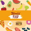 World food day, various fruit vegetable protein nutrition, healthy lifestyle meal