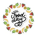 World Food Day Vector Illustration. Suitable for greeting card, poster and banner Royalty Free Stock Photo